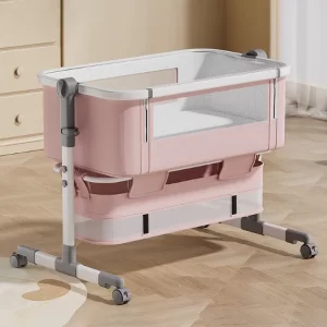 Premium Baby Rocking Cradle – Breathable Linen Fabric, Sturdy Aluminum & Iron Frame, Wholesale