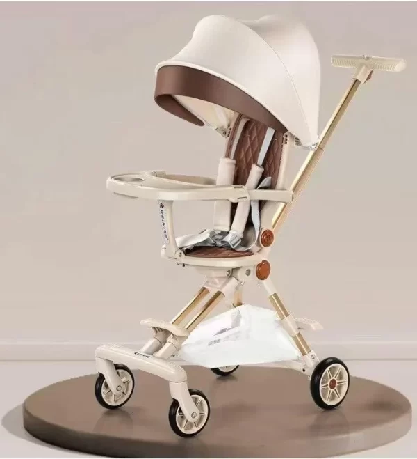 Foldable Baby Stroller Reversible Seat Aluminum Frame Baby Pram with Detachable Tray, Wholesale
