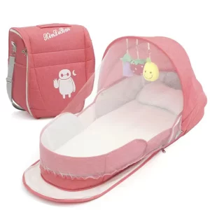 Portable Travel Bassinet for Newborn Infant Baby Bed Carry Bag Storage Pocket, Lightweight Foldable Cosleeping with Mosquito Net, Wholesale