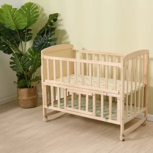 Convertible Double Layer Wooden Baby Bed, Rocking Bed, Side Adjustable, Wholesale