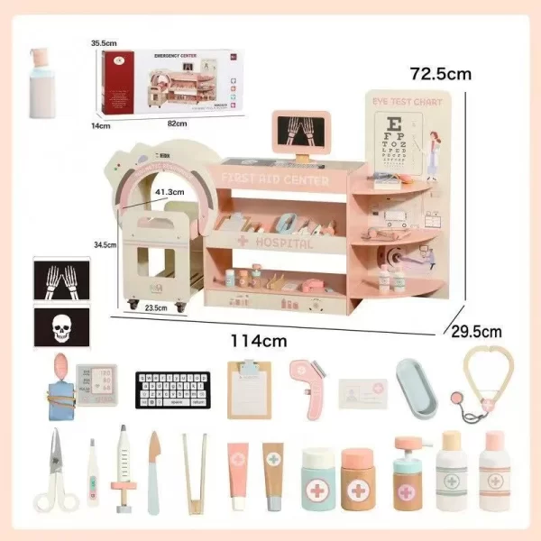 Hospital Pretend Play Set Game Educational Pretend Doctor Gift Toys for Kids Girls, Wholesale - 图片 3