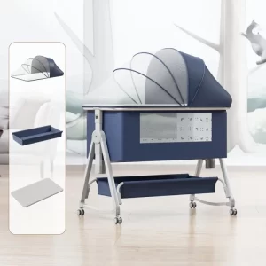 Multifunctional Baby Crib Baby Bed with Rocking Mode Mosquito Net 6-Level Height Adjustable for Baby, Wholesale