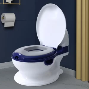 Upgraded Kids' Training Potty Realistic Toilet Design with PU Cushion, Wholesale