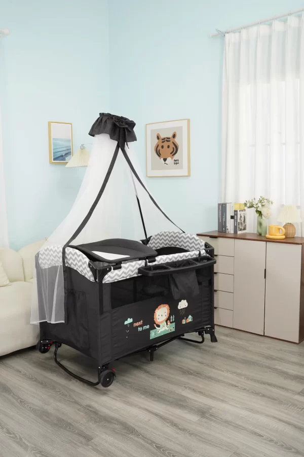 Deluxe Baby Playpen Baby Crib Bassinet, Portable & Multi-Functional, Wholesale - 图片 3