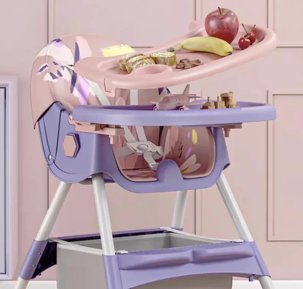Foldable Baby High Chair with Adjustable Height, Wholesale - 图片 3