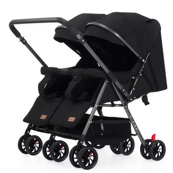 Double Stroller for Twins Side-by-Side Foldable with Reversible Seats, Full Canopy, Wholesale - 图片 4