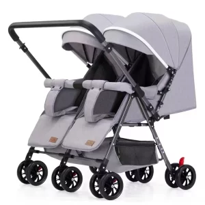 Double Stroller for Twins Side-by-Side Foldable with Reversible Seats, Full Canopy, Wholesale