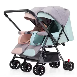 Lightweight Twin Stroller Side by Side Design, Reversible Seats, Foldable for Twins, Wholesale