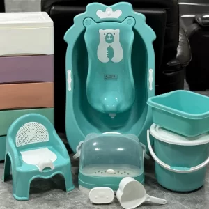 9-in-1 Baby Care Set with Bathtub, Bath Rack, Potty Trainer, Bucket, Soap Dish, Water Scoop, Wash Basin, Storage Drawer & Bottle Organizer, Wholesale