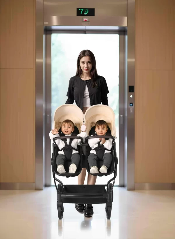 Side by Side Double Stroller Twin Stroller Lightweight Aluminum Frame 2-in-1 Reversible Seats One-Hand Fold for Distributor - 图片 5