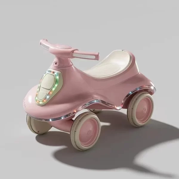 Musical Lights Kids Sliding Car Ride-On Car with Storage Basket Interactive Toddler Scooter, Wholesale
