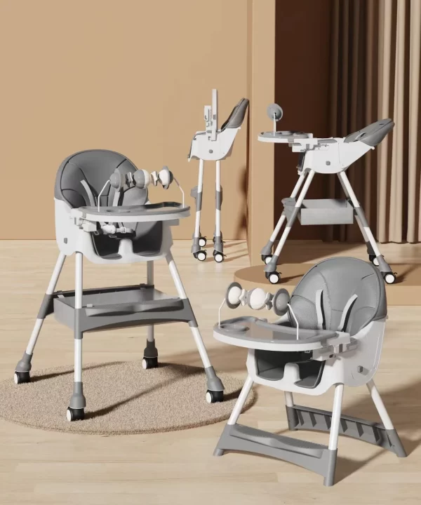 Baby High Chair with Rocking Horse Mode Toys and Adjustable Recline, Foldable Design, Comfortable & Safe for Infants, Wholesale - 图片 6