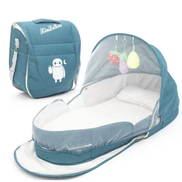 Portable Travel Bassinet for Newborn Infant Baby Bed Carry Bag Storage Pocket, Lightweight Foldable Cosleeping with Mosquito Net, Wholesale - 图片 3