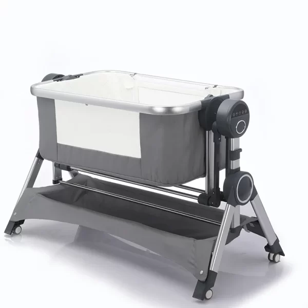 Foldable Electric Baby Rocking Bed Bassinet Remote Control 3-Speed Adjustable Crib with Thick Padding, Wholesale - 图片 3