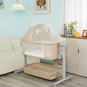 Baby Bassinet Bedside Bassinet for Baby with Wheels Mosquito Net Portable Bed for Infant Newborn, Wholesale
