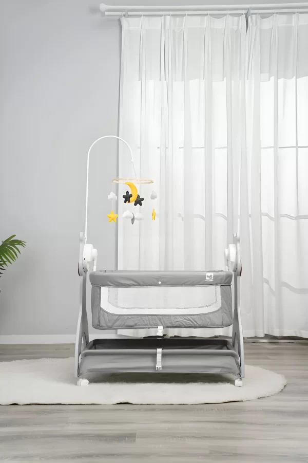 Smart Electric Baby Rocking Crib with Wheels, Multi-Functional Baby Bassinets Bed, Wholesale - 图片 4