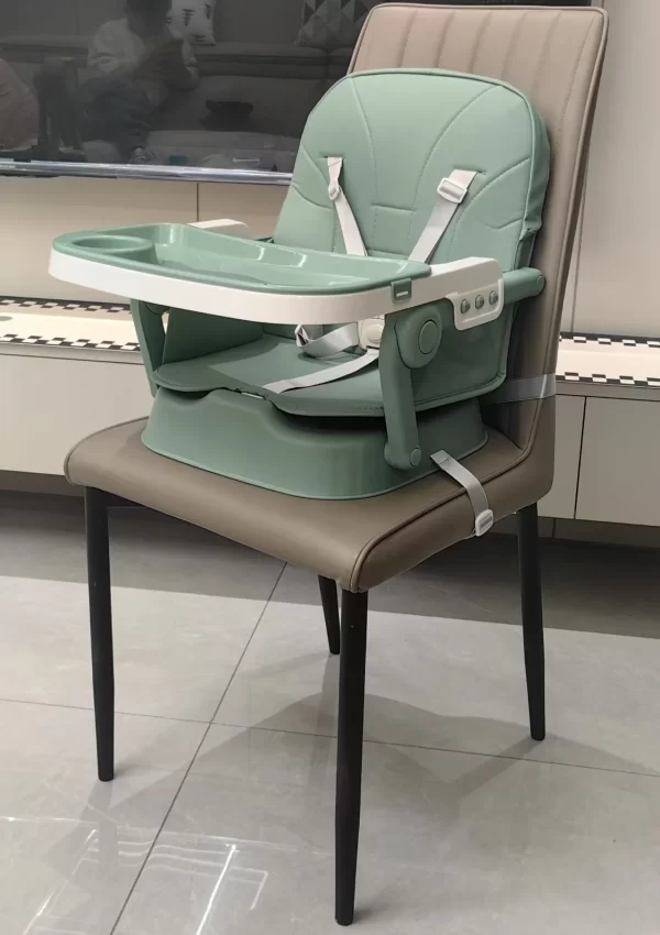Foldable Baby High Chair Adjustable Height Dual Trays Convertible to Booster Seat, Wholesale - 图片 2