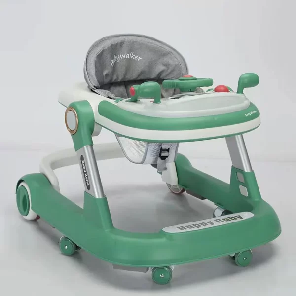 3-in-1 Foldable Baby Walker - Convertible Push Walker, High Chair, Adjustable Height, Wholesale