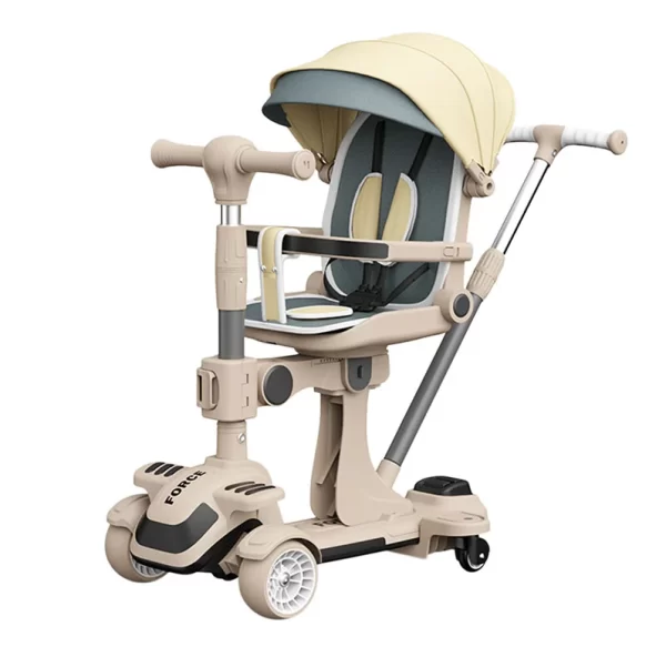4-in-1 Luxury Baby Scooter – 360° Rotating Seat, Eco-Friendly & Musical LED Wheels, Wholesale - 图片 2