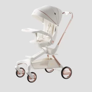 Premium 360° Rotating Baby Stroller, PU Leather Padding and Canopy, Wholesale