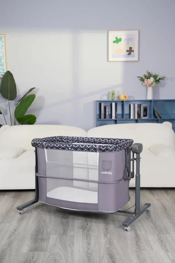 Smart Multi-Functional Baby Bassinet Rocking Bed with Canopy & Mosquito Net, Wholesale - 图片 6
