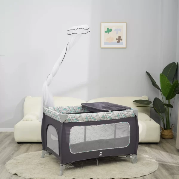 Foldable Crib Baby Portable Crib Moveable With Diaper Table Crib, Wholesale - 图片 6