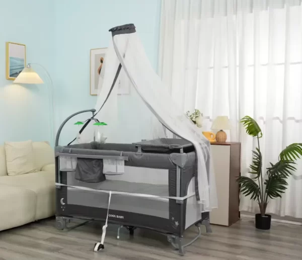 Deluxe Baby Playard Baby Crib Bassinet with Flip-Top Diaper Changer, Wholesale - 图片 3