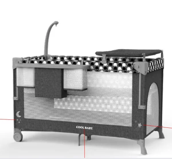 Deluxe Baby Playard Baby Crib Bassinet with Flip-Top Diaper Changer, Wholesale - 图片 2