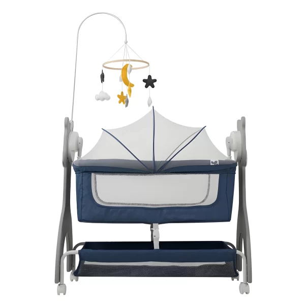 Smart Electric Baby Rocking Crib with Wheels, Multi-Functional Baby Bassinets Bed, Wholesale - 图片 6