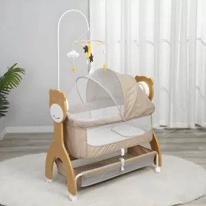 Wholesale Smart Electric Baby Rocking Crib with Wheels, Multi-Functional Baby Bassinets Bed