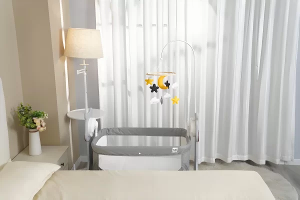 Smart Electric Baby Rocking Crib with Wheels, Multi-Functional Baby Bassinets Bed, Wholesale - 图片 3