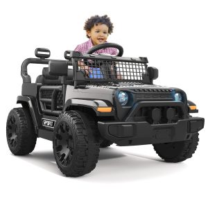 12V Ride on Truck Car with Parent Remote Control, Electric Toys with Spring Suspension, LED Lights & Music Player