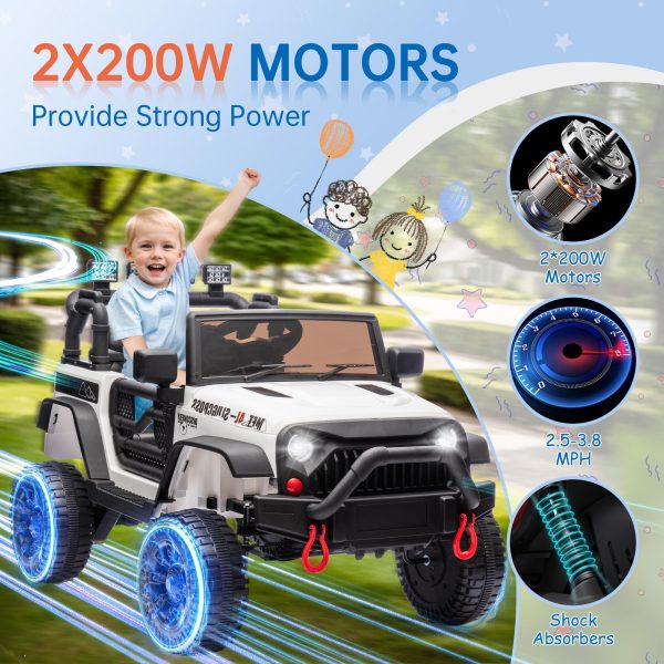 24V Kids Ride On Jeep Car, 400W Motor Ride On Toys w/Parents Remote Control, Electric Play Car with Four-Wheel Suspension - 图片 5