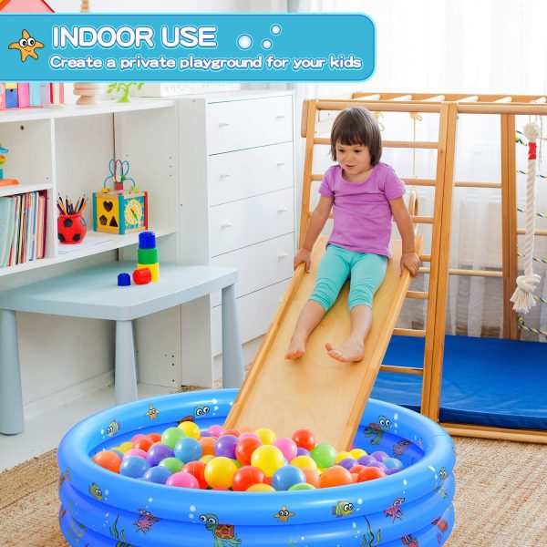 Garden Round Inflatable Baby Swimming Pool, Portable Inflatable Child/Children Little Pump Pool,Kiddie Paddling Pool Indoor&Outdoor Toddler Water Game Play Center for Kids/Girl/Boy - 图片 5