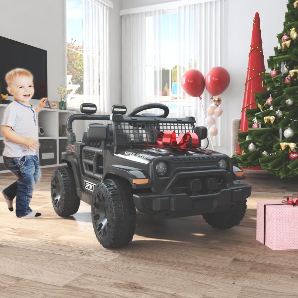 12V Ride on Truck Car with Parent Remote Control, Electric Toys with Spring Suspension, LED Lights & Music Player - 图片 7
