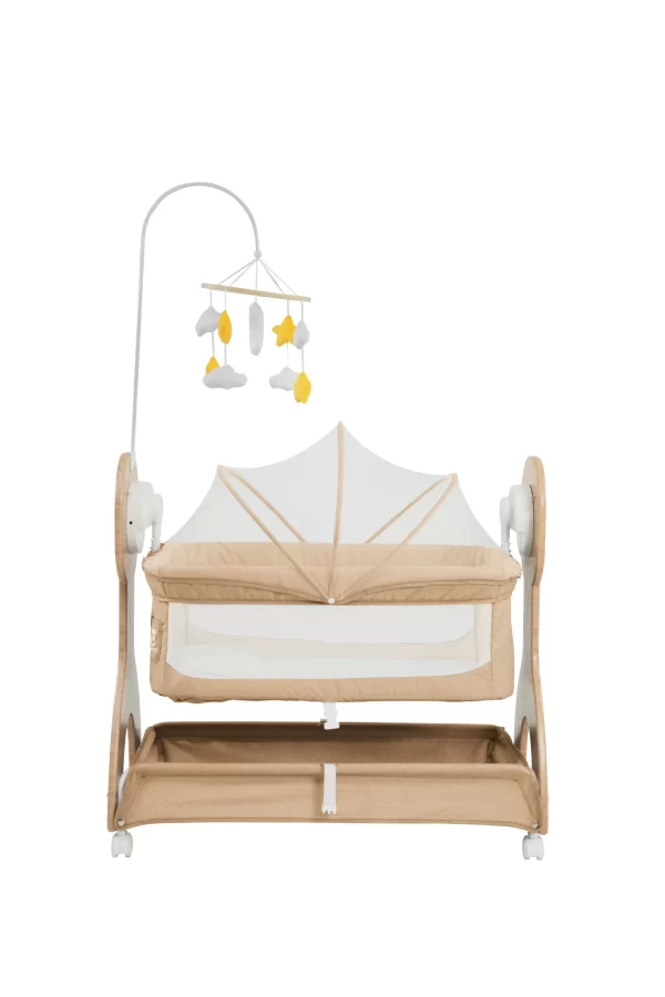 Baby Electric Rocking Bassinets Bed for Newborn with Night Light Storage Basket for Distributor - 图片 2