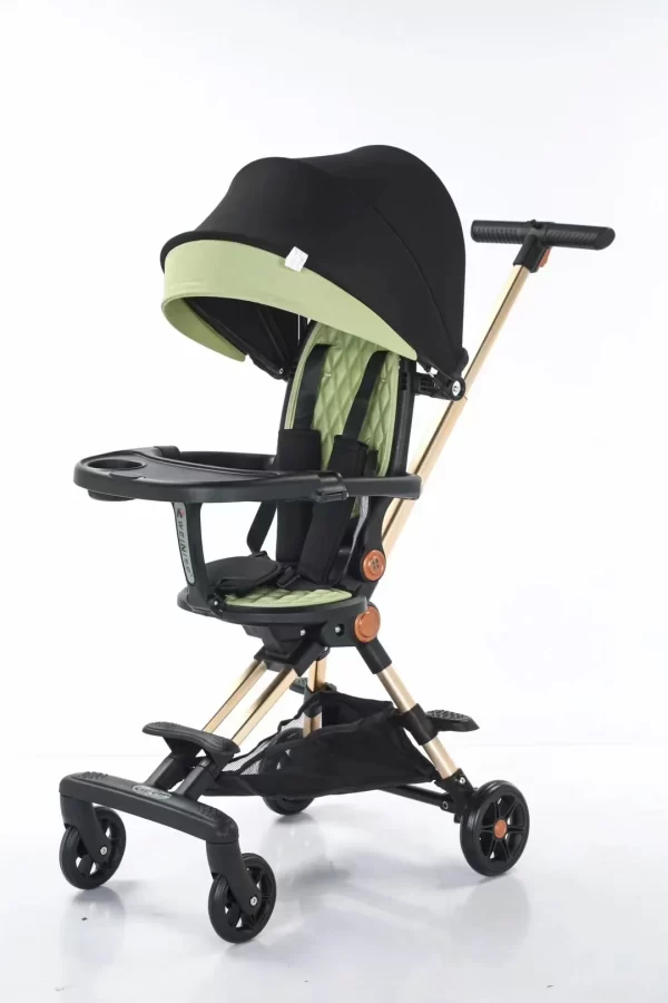 Foldable Baby Stroller Reversible Seat Aluminum Frame Baby Pram with Detachable Tray, Wholesale - 图片 3