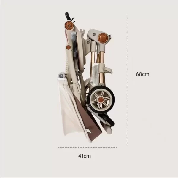 Foldable Baby Stroller Reversible Seat Aluminum Frame Baby Pram with Detachable Tray, Wholesale - 图片 4