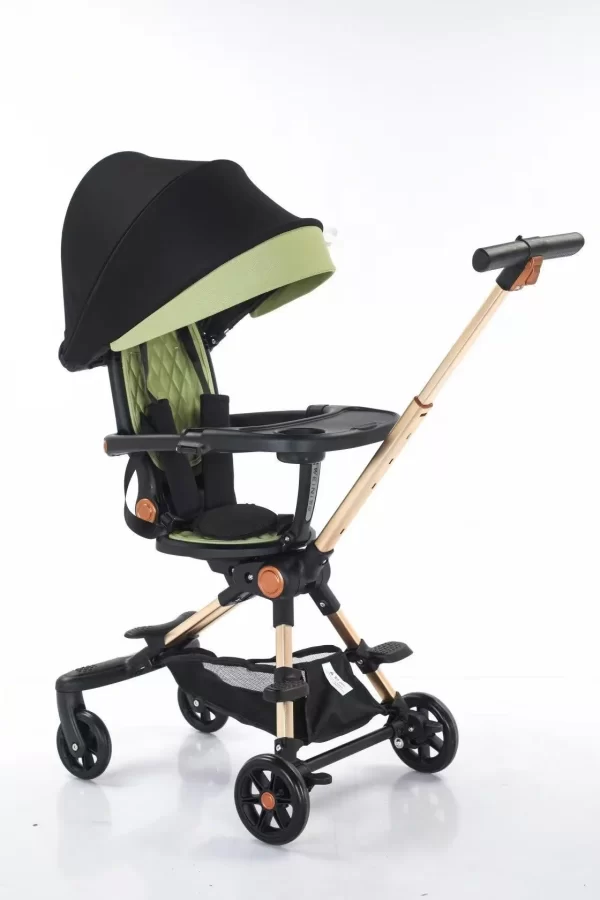 Foldable Baby Stroller Reversible Seat Aluminum Frame Baby Pram with Detachable Tray, Wholesale - 图片 5