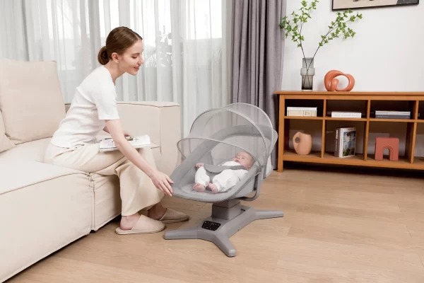 Electric Baby Rocking Chair, Mosquito Net, Music Included, Baby Swing Cradle Wholesale