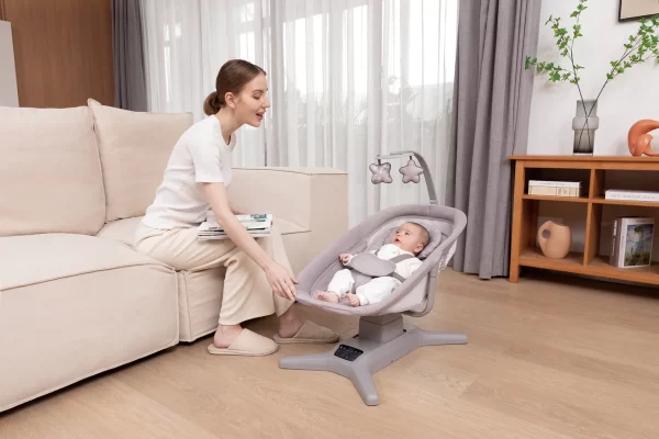 Electric Baby Rocking Chair, Mosquito Net, Music Included, Baby Swing Cradle Wholesale - 图片 5