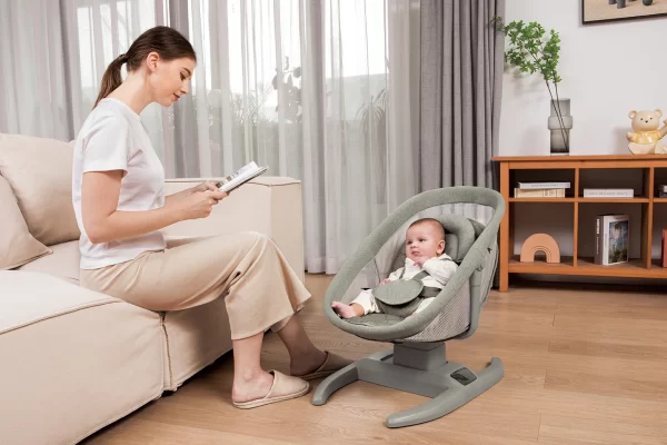 Remote Control Electric Baby Rocking Chair, Baby Swing Cradle for Infants to Toddlers Wholesale - 图片 7
